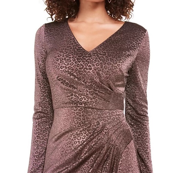 Vince Camuto Metallic Animal Print Dress sz 8 - Picture 4 of 5